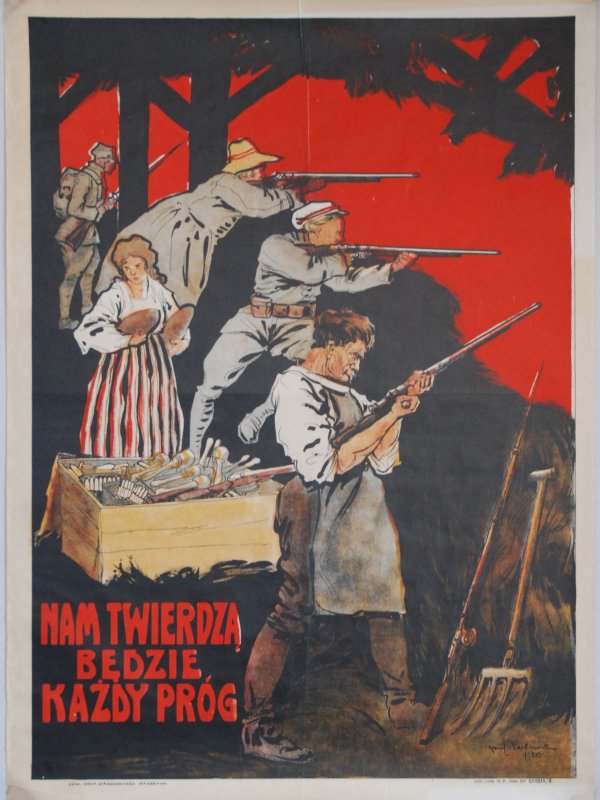 Polski plakat propagandowy z okresu wojny z bolszewikami