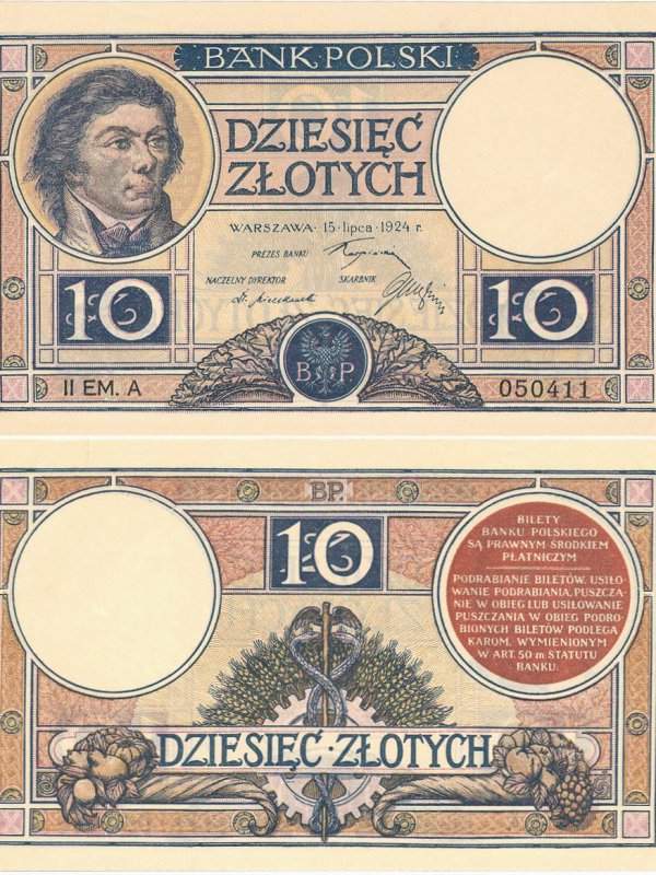 Banknot z podobizną Tadeusza Kościuszki