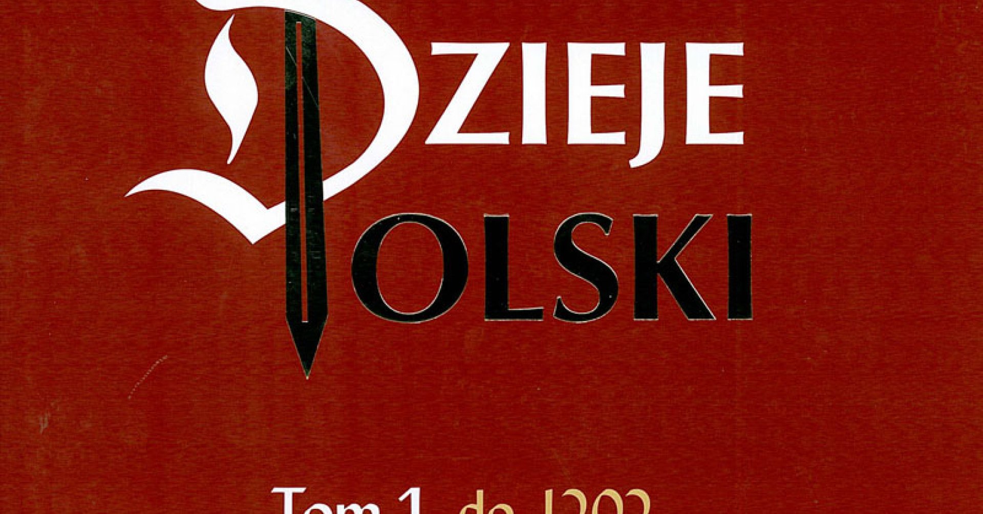 Ciemnoczerwona okładka z ozdobnym biało-złoto-czerwonym liternictwem