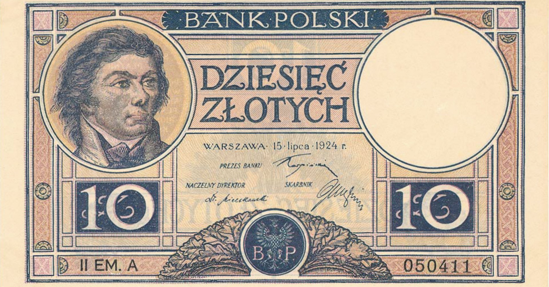 Banknot z podobizną Tadeusza Kościuszki