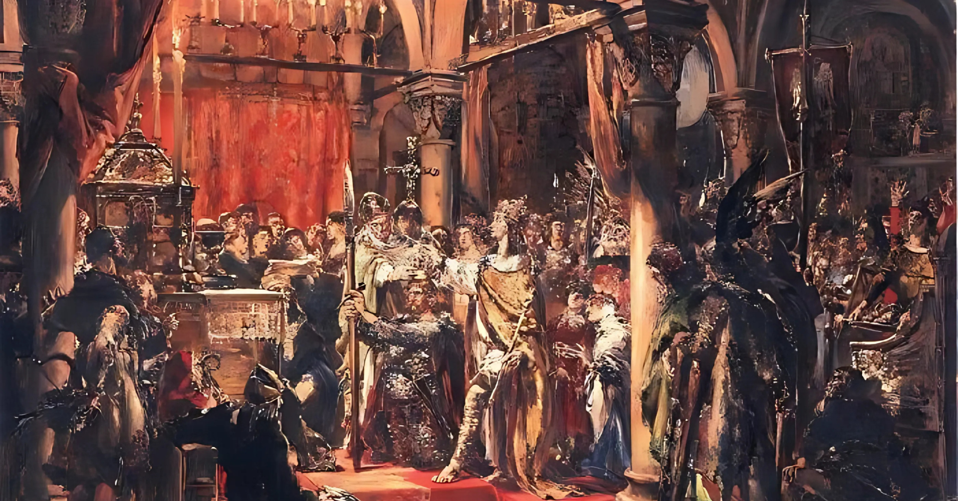 Ilustracja przedstawia koronację Bolesława Chrobrego