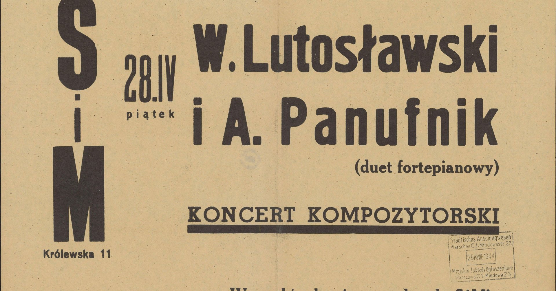 Zdjęcie przedstawia afisz informujący o koncercie.  Czarny druk na białym papierze.