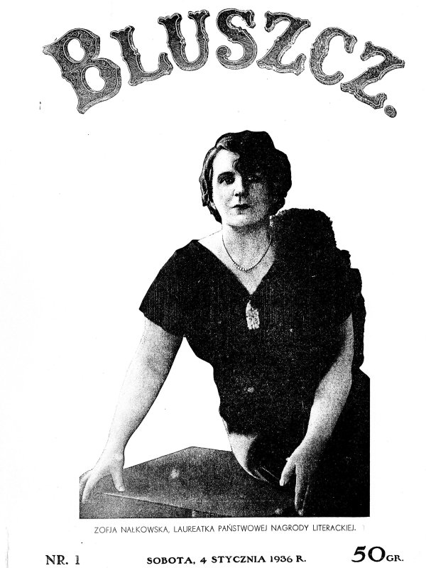 Okładka czasopisma ze zdjęciem Zofii Nałkowskiej. Na górze napis - „Bluszcz”.