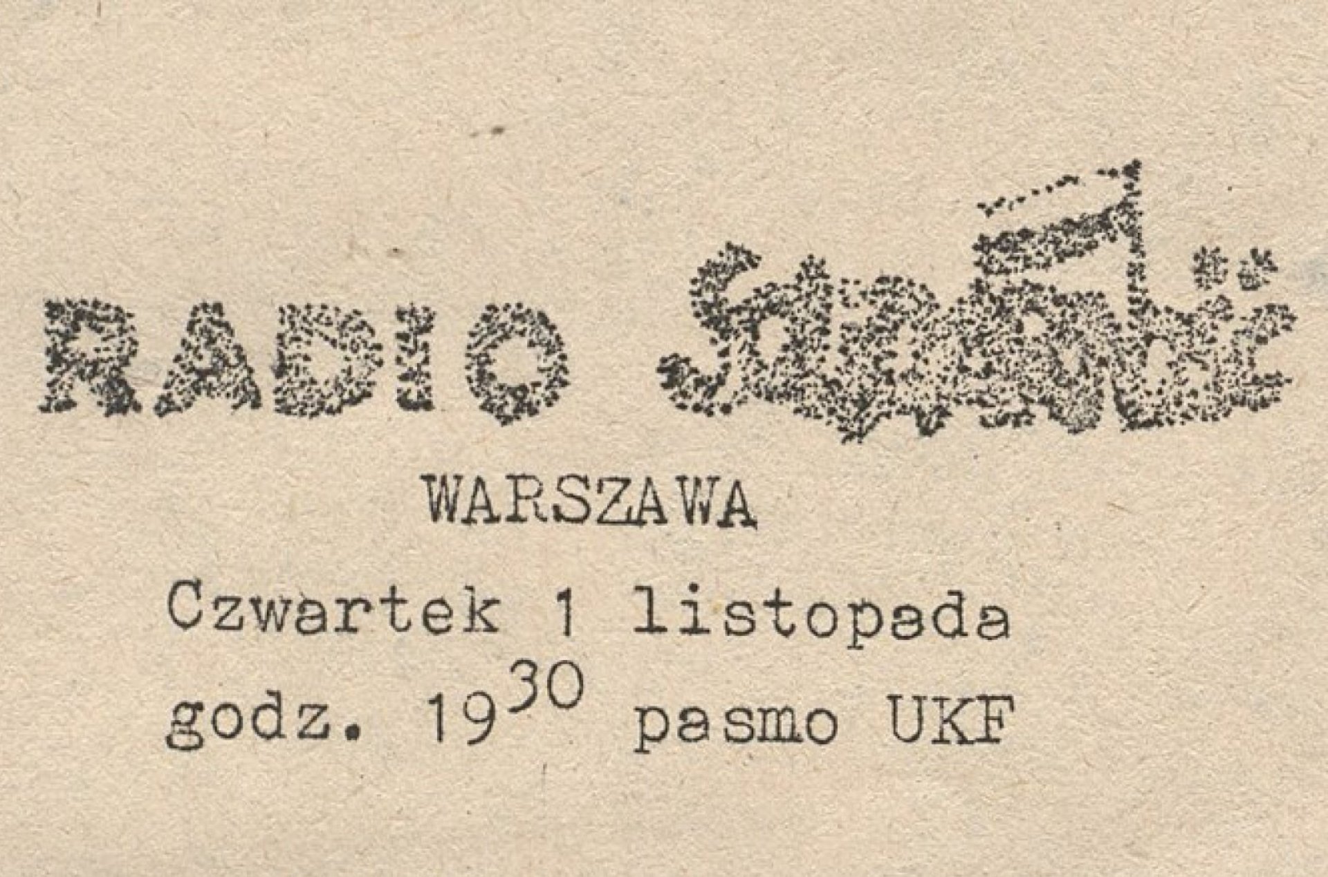 Ulotka zapowiadająca audycję